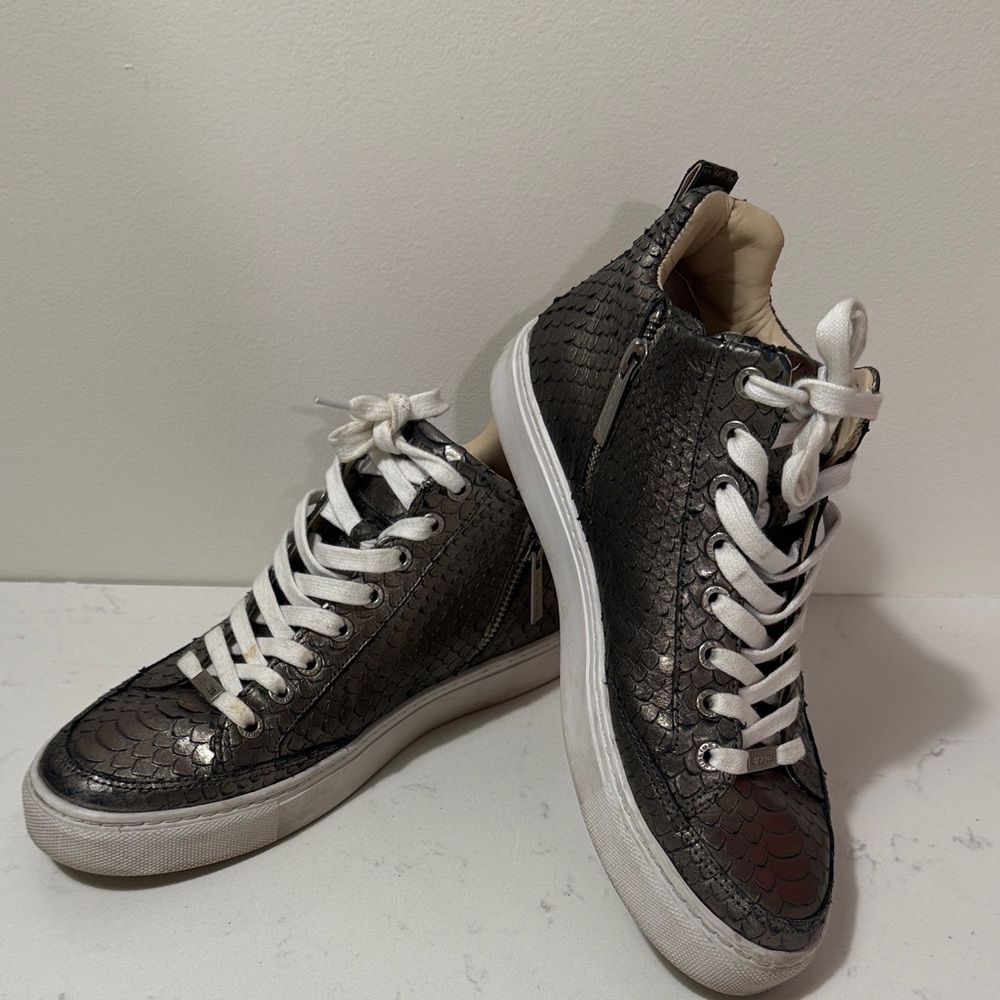 Metallic High-Top Sneakers J Slide